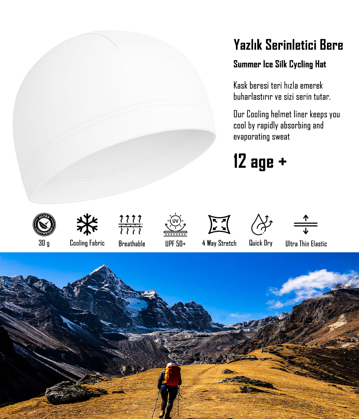 Motosiklet, Bisiklet, Koşu ve Dış Mekan Aktiviteleri için Hızlı Kuruyan Spor Şapka