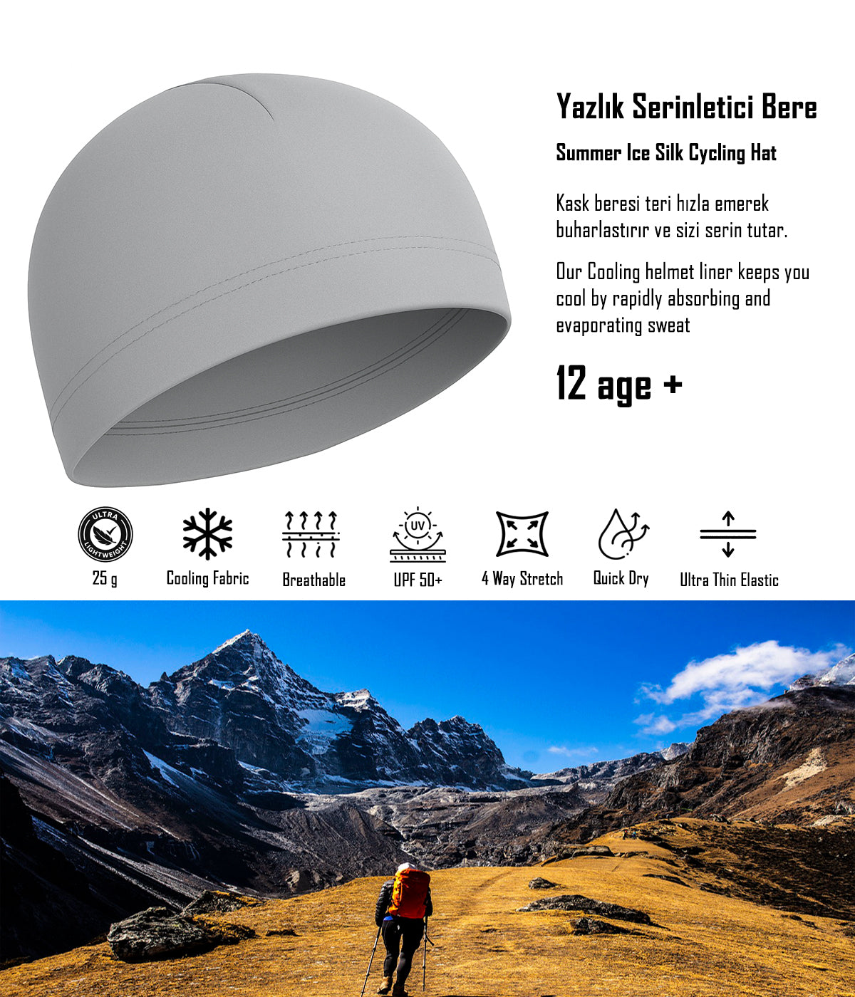 Motosiklet, Bisiklet, Koşu ve Dış Mekan Aktiviteleri için Hızlı Kuruyan Spor Şapka